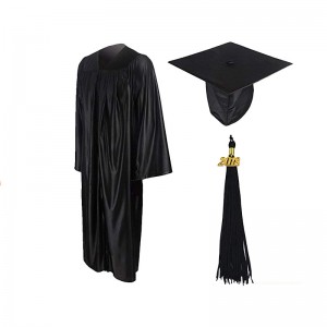 Hot Sell Adult Shiny Graduation Gown with Tassels