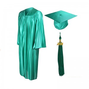 Hot Sell Adult Shiny Graduation Gown with Tassels