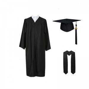 Hot sell Matte Black graduation robe
