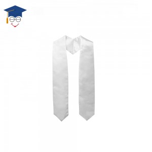 2021 Hot Sell High Quantity White Plain Graduation Stole sublimation polyester