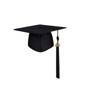 Black Matte Graduation Cap with tassels